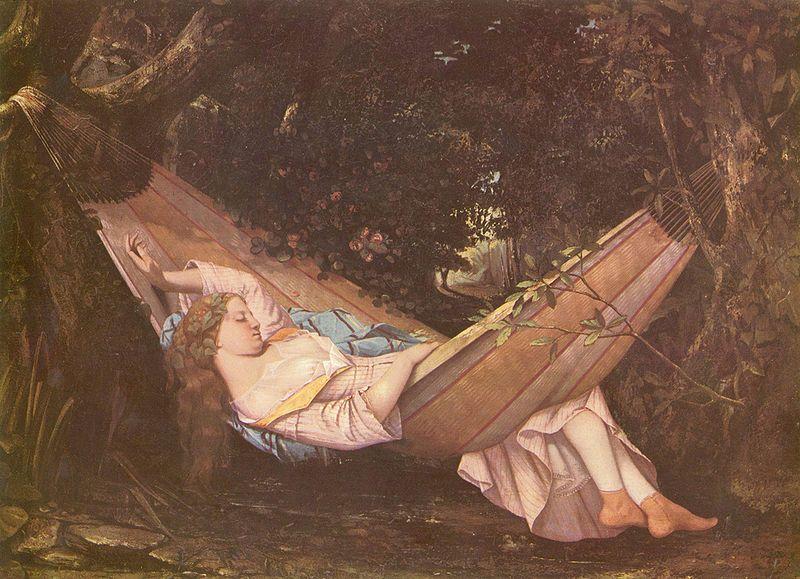 Gustave Courbet hammock oil painting image